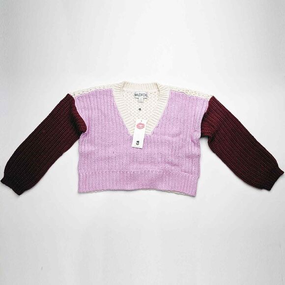 Wildfox Beverly Colorblock Loose Knit Sweater Small - Picture 2 of 7